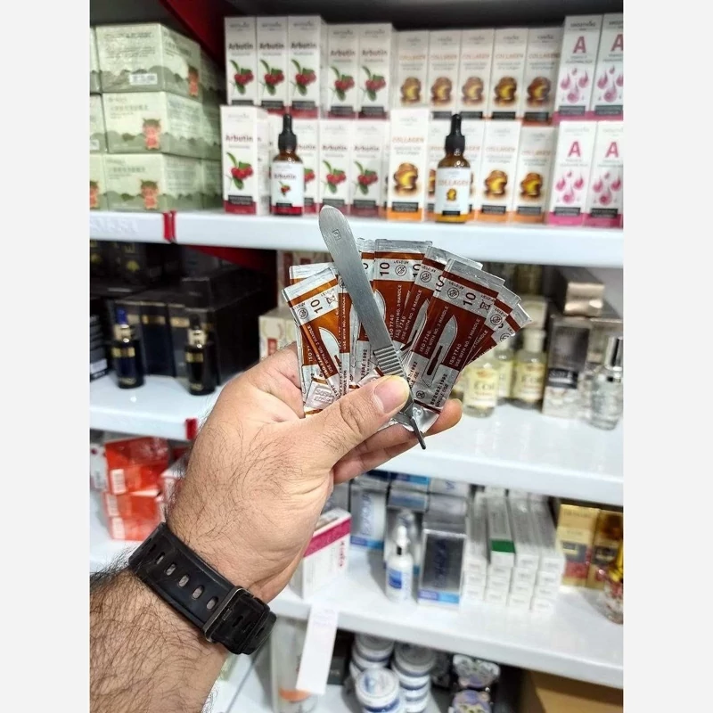 ست درماپیلینگ ده عدد تیغه ویک دسته